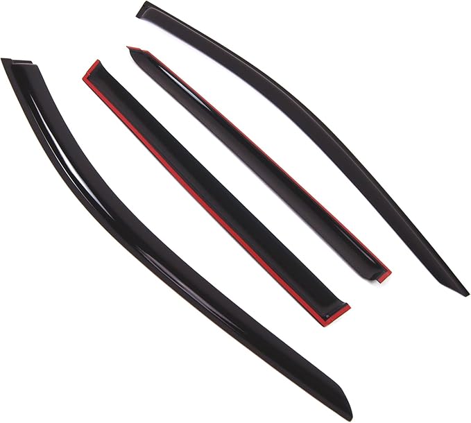 Tuningpros WD2-836 Dark Smoke 4 Pcs Set Window Visor (Outside Mount) Deflector Rain Guard Compatible with 2014-2016 Nissan Rogue