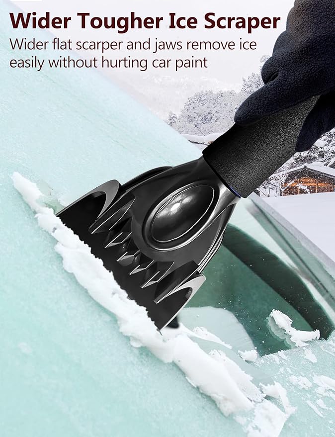 44'' Snow Brush Ice Scraper for Car Windshield Window, Extendable Snow Removal Tool Car Brush with Comfortable Foam Grip and Sturdy Aluminum Handle for Car, Truck, SUV Essentials Accessories