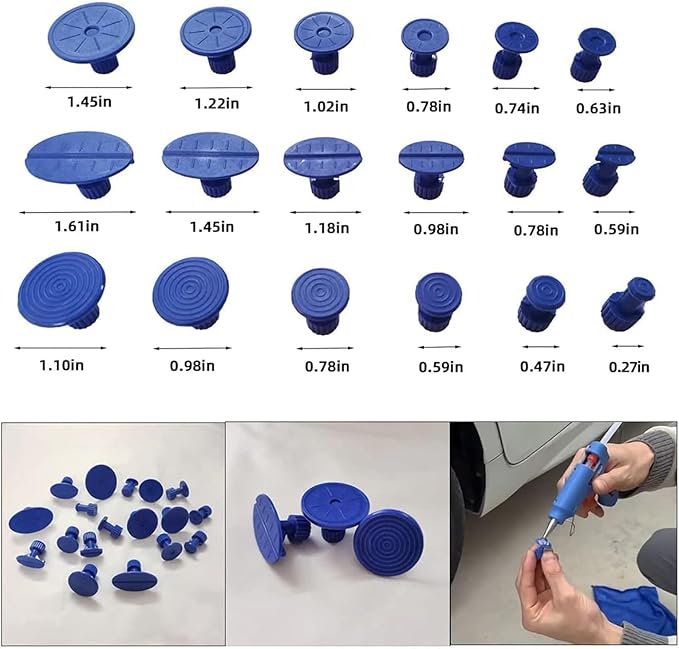 Gold Lifter Toools Kit,Auto Dent Puller Kit,Car Bodywork Door Dings Remover,Paintless Large & Small Ding Hail Dent Removal Tools with Toolbox (XB84)