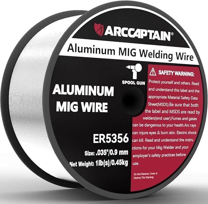 ARCCAPTAIN Magnesium Aluminum Welding Wire ER5356 .035" MIG Welding Wire, 1 Pound Spool