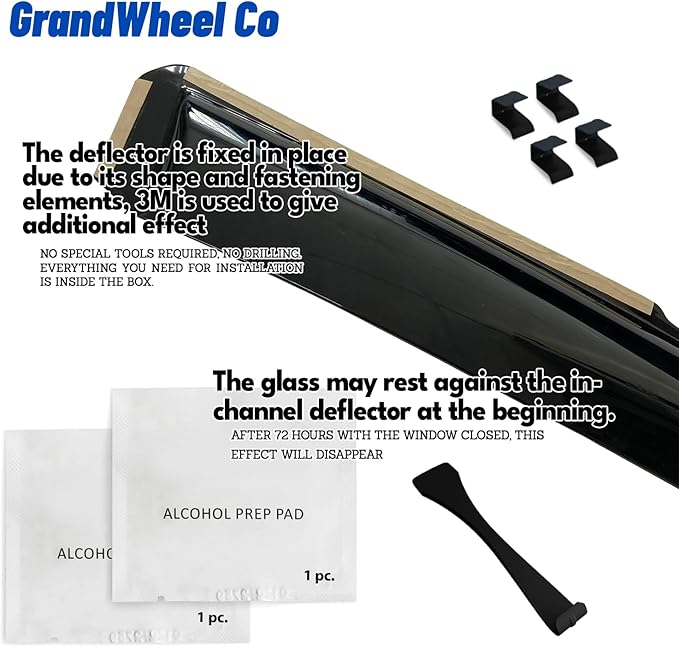 Window Deflectors Smoke Tinted in-Channel Side Window Vent Visor Deflectors Rain Guards Compatible with CR-V 2012-2016 - 4pcs. GW0209