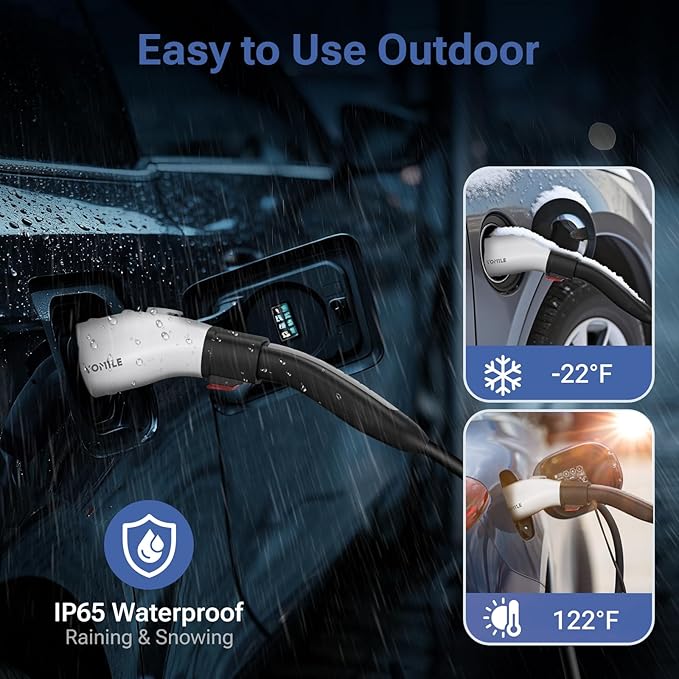 Adapter for Tesla to J1772 EV Charger, Max 60A 250V EV Charge with Press-Safety-Lock, for NACS to J1772 Charging Adapter Compatible with Tesla Wall Connector/Destination/Mobile Charger for J1772 EV