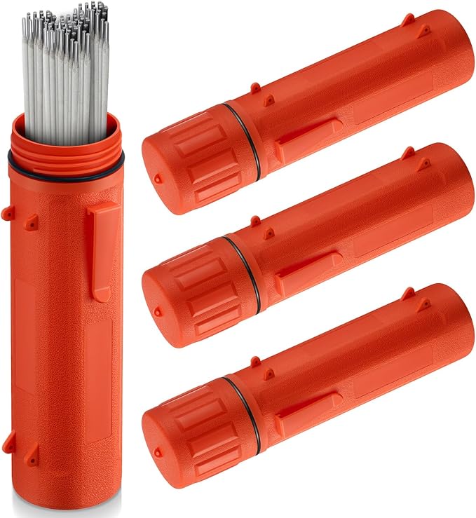 Zonon 4 Pcs Electrode Rod Storage Tube 14 Inch Airproof and Waterproof Welding Rod Holder for Canister(Orange)