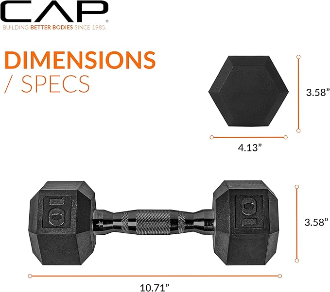 CAP Barbell Coated Dumbbell Weight | Multiple Options Pairs & Sets
