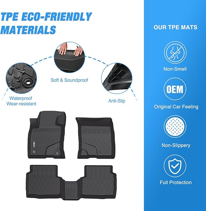 Nilight TPE Floor Mats for Ford Escape (NOT for Hybrid) 2020 2021 2022 2023 2024 2025,All Weather Custom Fit Heavy Duty Floor Liners