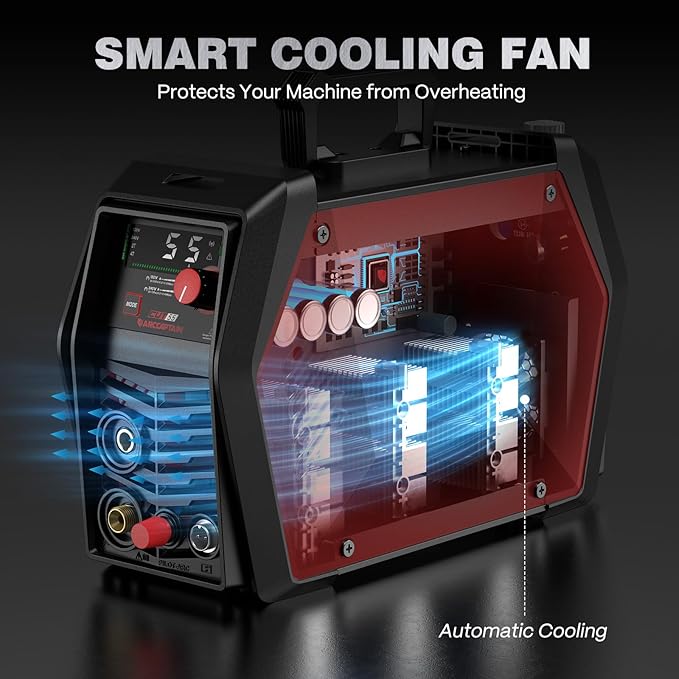 ARCCAPTAIN iControl CUT55 Pro Plasma Cutter, [APP Control] 55 Amp Non-Touch Pilot Arc 120V/240V Plasma Cutter Machine, Large LED Display and 2T/4T, 3/4 inch Maximum Cut, DC Inverter IGBT