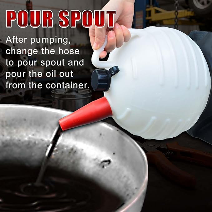 Prokomon 6 Liters Transmission Fluid Pump; Fluid Transfer Pump; Manual Oil Pump; Oil Filling Filler System Tool with 8 Pcs ATF Filler Adapters