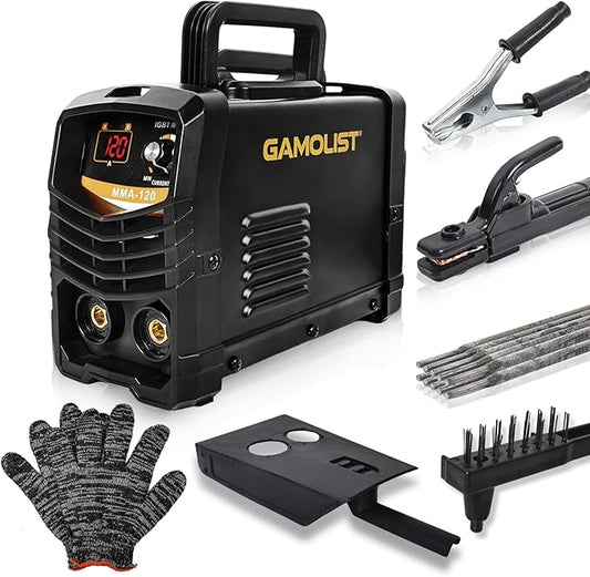 Mini Welding Machine, 110V 120Amp Portable Stick Welder, Hot Start Arc Force Anti-stick with 10PCS Welding Rods, for 1/16"-3/32" Welding Rods ARC Welder, Beginner-friendly Mini Welder