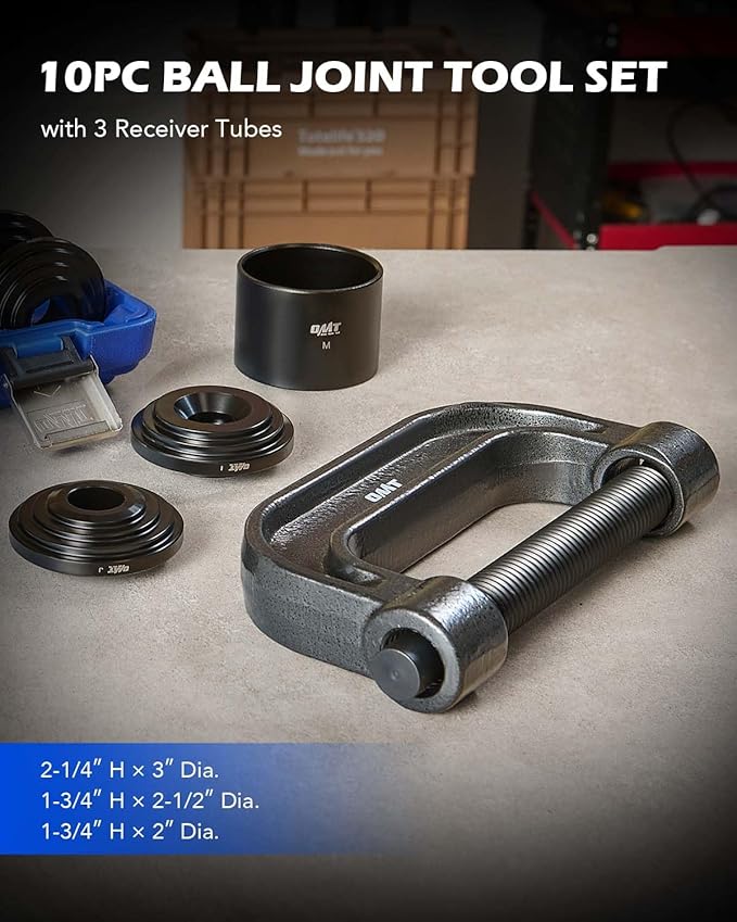 Orion Motor Tech Heavy Duty Ball Joint Press & U Joint Removal Tool Kit with 4wd Adapters, for Most 2WD and 4WD Cars and Light Trucks (BK)