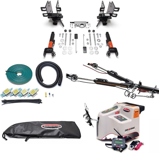 Roadmaster Nighthawk Tow Bar and Baseplate Combo with Universal Economy Wiring Kit & Even Supplemental Braking System fits 2018 2025 Wrangler JL | Includes Decal