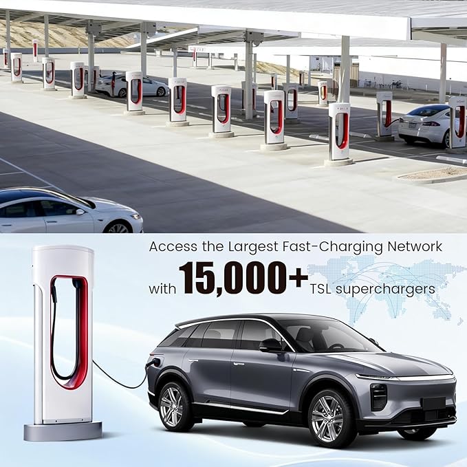 NACS to CCS1 Charger Adapter Compatible with Tesla Superchargers, UL2252 Certification Electric Vehicle Adapter with Interlock (500A/1,000V), Fast Charge for Electric Vehicle