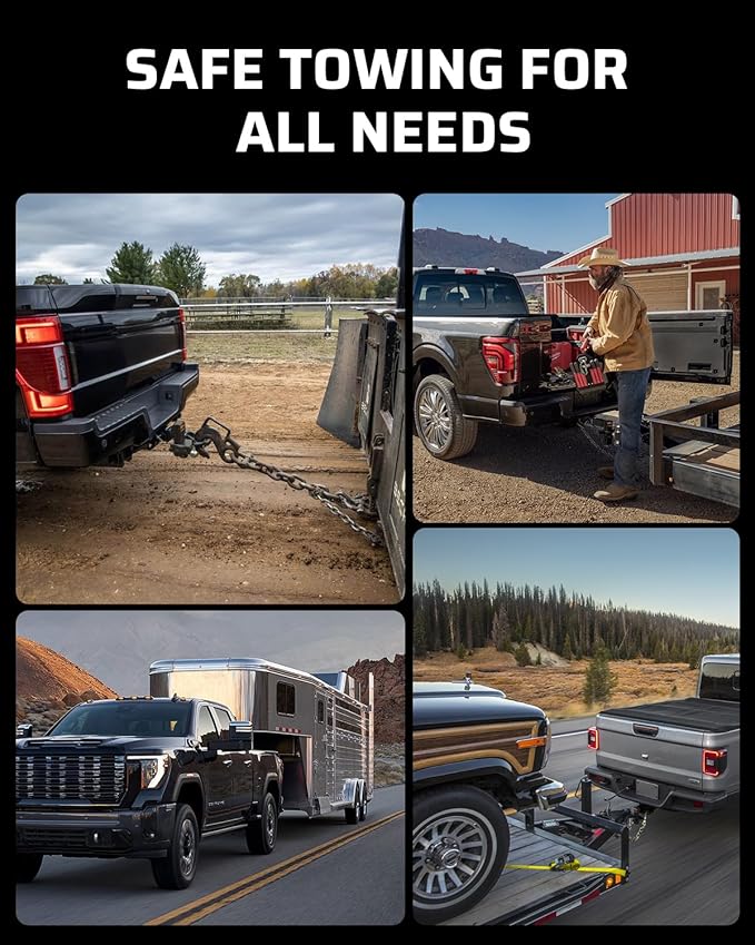 Ehaho Adjustable Trailer Hitch, Drop Hitch 2 Inch Receiver with 6 Inch Drop/Rise for Truck 12,500 LBS GTW, Waterproof Double Anti-Theft Locking Hitch Pins