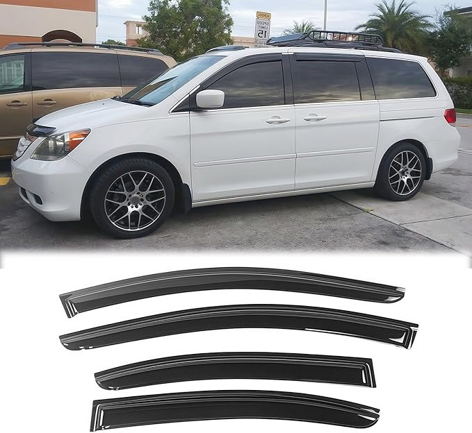 ‎94452 Sunproof Waterproof Side Window Wind Deflector, 4pcs Protective Replacements Rain Guards Set, Window Visor fit for 2018-2024 Honda Odyssey