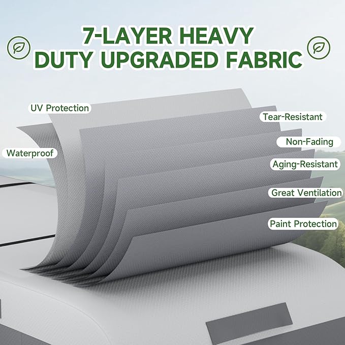 Umbrauto Class C RV Cover Fits 29-32Ft Motorhome Upgraded Heavy Duty 7 Layers Top Windproof Breathable Class C Motorhome Camper Cover with 3Pcs Extra Straps, Adhesive Repair Patches, 6 Gutter Covers