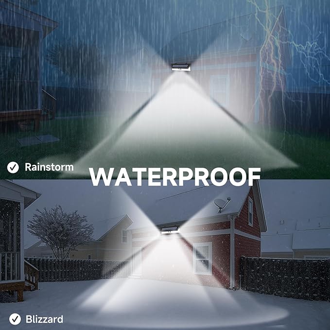 Magnetic Solar Outdoor, RV Light with Motion Sensor, 118 LED Waterproof Solar Security Light, Magnets Wireless Wall & Fence Lamp with Remote, Easy Install for RV, Garage, Driveway, Porch, Yard