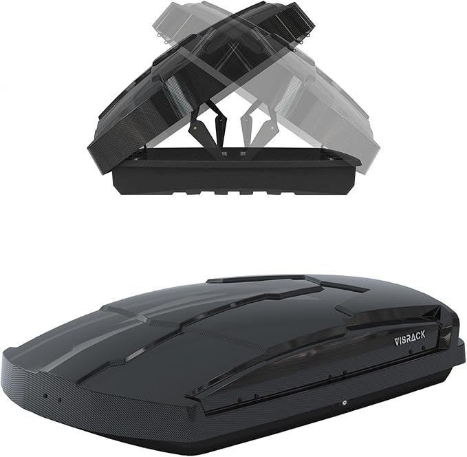 Hard Shell Roof Cargo Carrier with Security Keys, Roof Box, Cargo Box, 58.3 (L) x35.4 (W) x13(H) Inches, 15.5 Cubic Feet (Tool-Free Install), Carbon Black