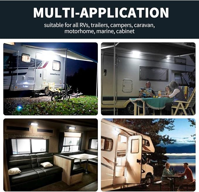 SUPAREE Led RV Lights Exterior,12 Volt RV Porch Light,750 Lumen Aluminum Low Current Led Scene Lighting Fixture Fit for RV Outdoor Camper Trailers Truck Porches Towing Utility Vehicles