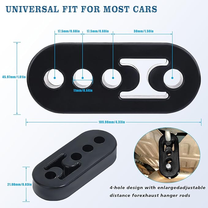 Exhaust Hanger Removal Tool,Exhaust Hanger and Rubber Bracket Separation Exhaust Pliers and 4 Hole Exhaust Hanger Rubber Kit, Universal Exhaust Insulators Muffler Hangers Removal Tool (5PCS)