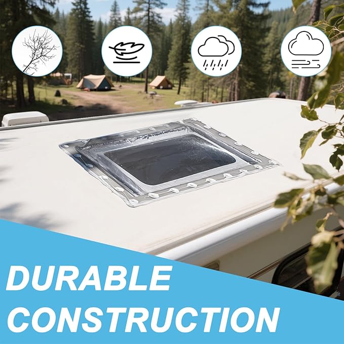 XMK 34" x 18" RV Skylight Replacement Cover,RV Skylight Shower Outer Dome Fits 14" x 30" Openings Replacement for Campers Trailer Fifth Wheel Food Truck Motorhome Roof, Impact Resistant (Clear)