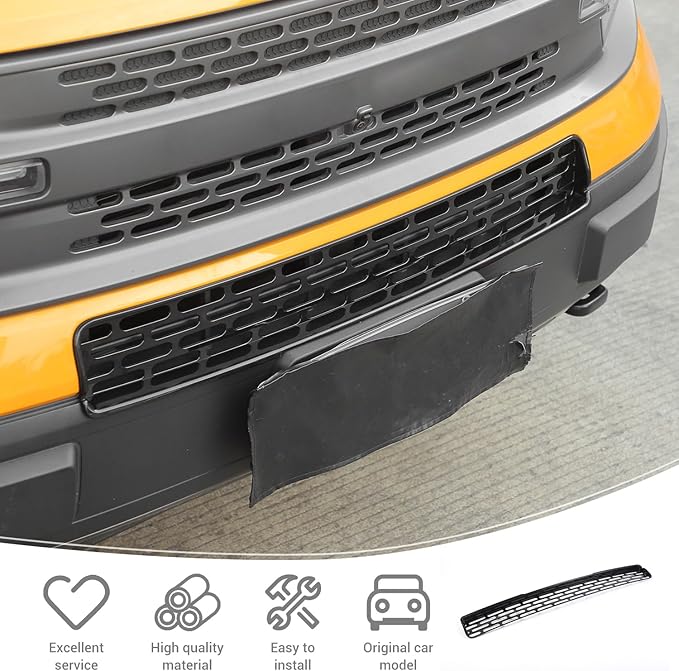 for Bronco Sport Black Front Grille Inserts Mesh Grill Trim Covers for Ford Bronco Sport 2021 2022 2023 up Black Exterior Accessories