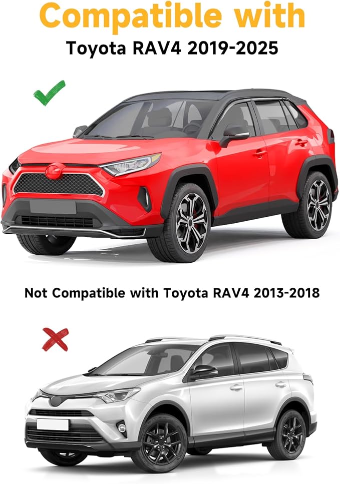 6pcs Tape-On Window Rain Guards Fit for Toyota RAV4 RAV 4 2019-2025, Extra Durable Window Visors Window Deflectors Vent Visors Vent Shades Car Accessories-6pcs