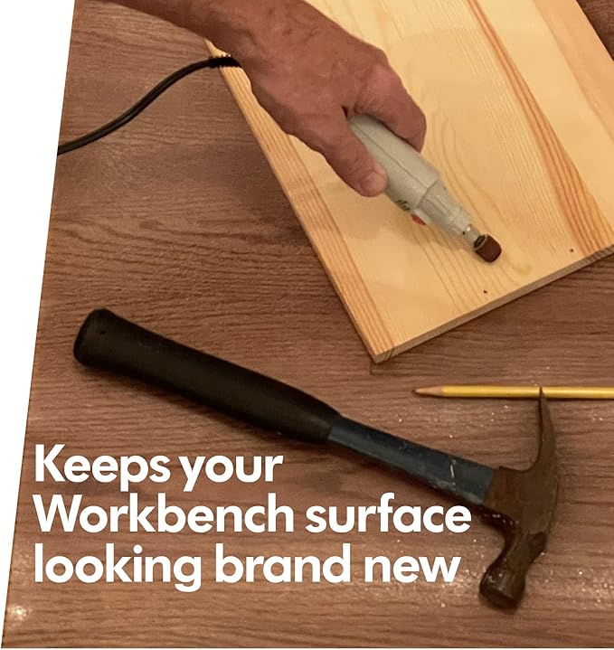 RESILIA Work Bench Mat - 23.5" X 47.5" X 0.06" Scratch-Resistant PVC Mats - Protect Your Workbench, Table, or Tool Station from Painting, Woodworking, Crafting, Building, & More, Clear, Made in USA