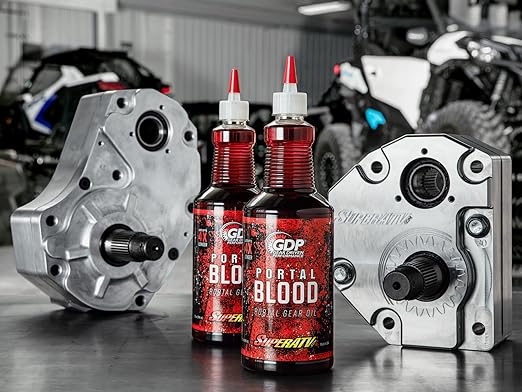 SuperATV Portal Blood | High Performance Portal Gear Oil | Designed for UTV/ATV Portal Gear Lifts | Lasts up to 4 Times Longer Than Other Gear Oil | One 32 OZ Bottle | Lowers Operating Temperature