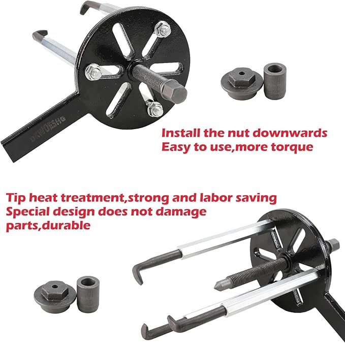 Bearing Puller Kit, Inner Hole 3-Jaw Puller with Curved Hook and Steel Collet Multi-Function Bearing Removal Tool