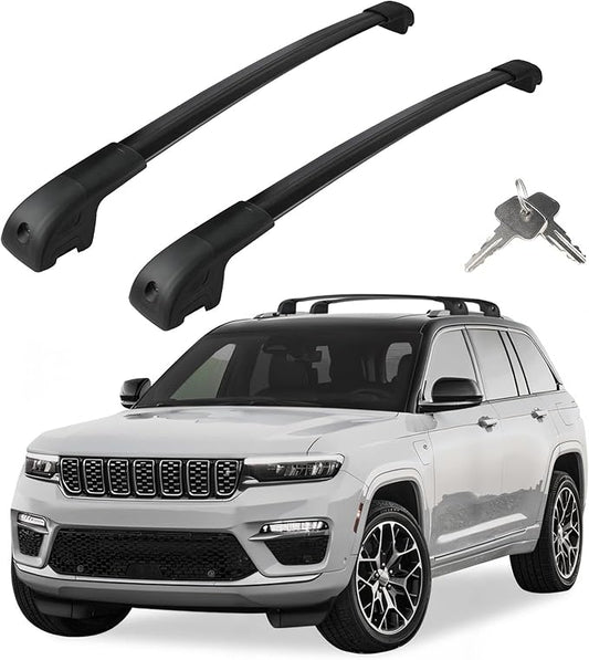 Roof Rack Cross Bars Compatible with Jeep Cherokee 2014-2023, Adjustable Aluminum Heavy Duty 300 LBS Anti-Theft Lock Cargo Carrier Rooftop Crossbar Accessories for Bike, Basket, Snowboard, Luggage
