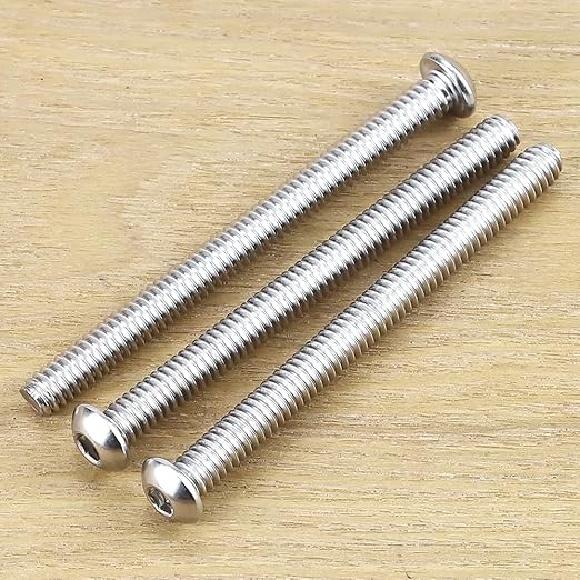 1/4-20 x 3 Button Head Socket Cap Bolts Screws, 304 Stainless Steel 18-8, Allen Hex Drive, Bright Finish, Fully Machine Thread, Pack of 20