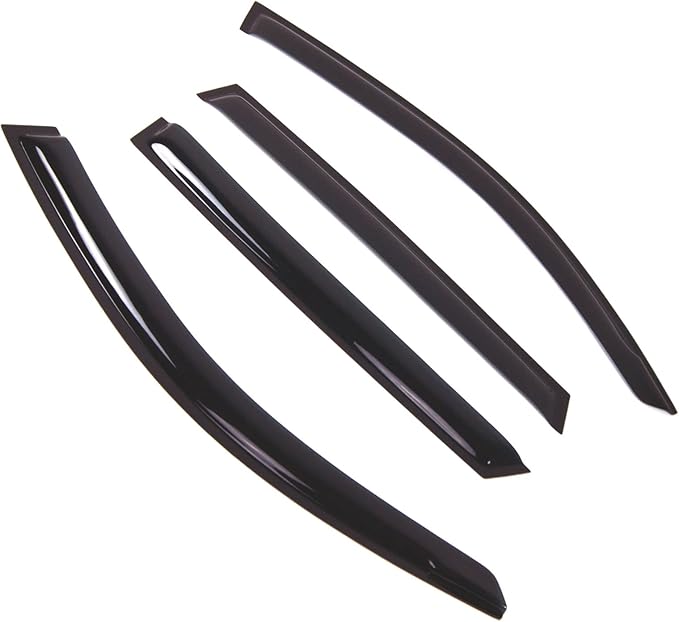 Tuningpros WD2-679 Dark Smoke 4 Pcs Set Window Visor (Outside Mount) Deflector Rain Guard Compatible with 2013-2015 BMW X1