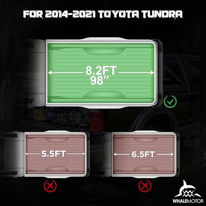 Hard Folding Truck Bed Tonneau Cover Compatiable with Tundra 2014-2021 8 ft Long Box, Tri Fold Style