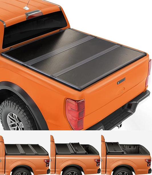 TIPTOP Tri-Fold Hard Tonneau Cover Truck Bed FRP On Top for 2019-2025 Ranger 6ft Bed (72.7") | TPM3 |