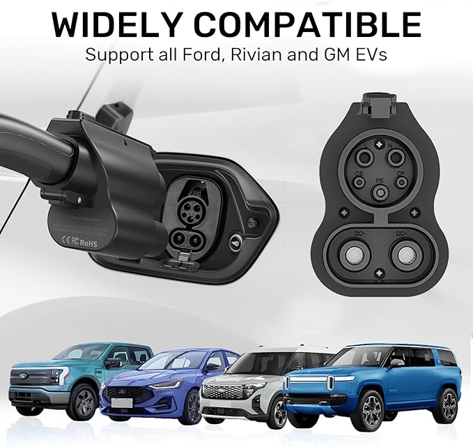 Tesla Supercharger NACS to CCS Adapter,250kW Fast Charger, NACS to CCS1 for V1/V2/V3/V4 NACS Charging Stations, Tesla to CCS Charger Adapter Compatible with Ford, Rivian, GM EVs