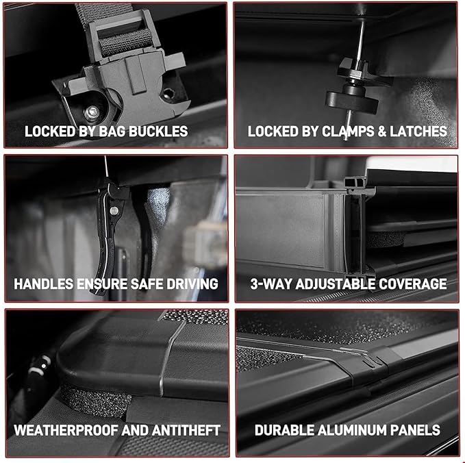 Hard Tri-fold Truck Bed Tonneau Cover Compatible with 6.5 FT 2007-2013 Chevy Silverado/GMC Sierra 1500, 2007-2014 for 2500 3500 HD Fleetside 6.5 FT (79") Bed