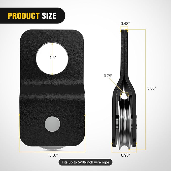 Nilight 4 Ton Winch Snatch Block Towing Pulley Blocks 8000 LBS Capacity, Heavy Duty Offroad Recovery Accessory for Synthetic Rope & Steel Cable Universal ATV UTV