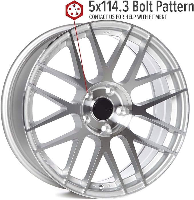 Circuit Performance CSF11 18x8" Gloss Silver/Machined Face 5x114.3 [+40mm] Wheel Compatible with Honda Accord, Civic, CRV, Toyota Camry Rav-4 etc