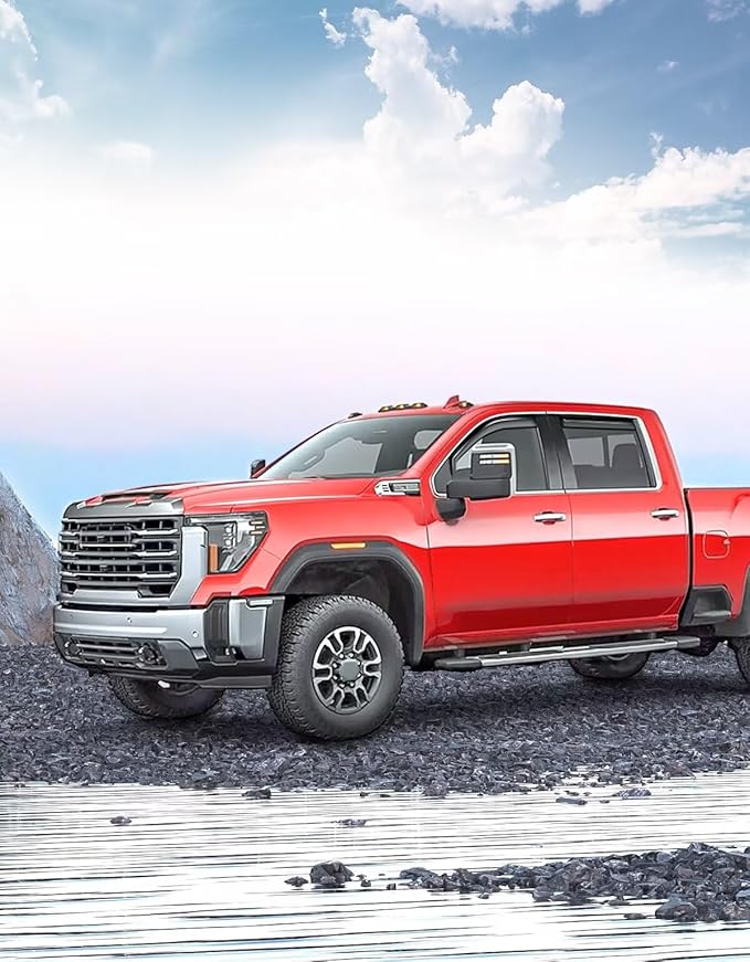 in-Channel Window Rain Guards Fit for Truck Chevy Silverado/GMC Sierra 2500HD 3500HD 2020-2026 Crew Cab Extra Durable Window Visors Window Deflectors Vent Shades Car Accessories-4 pcs 2-Q12