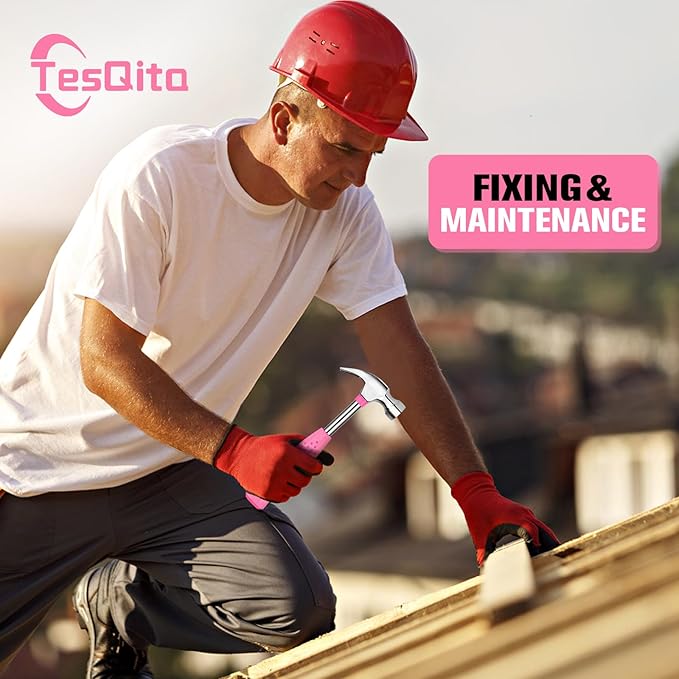 24 Piece Small Tool Kit for Men and Women, Mini Hand Tool Set with Storage Box for Home, DIY, Office, Garage(Pink)