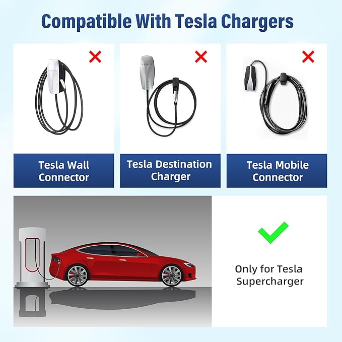 NACS to CCS EV Charging Adapter, for Tesla Supercharger to CCS1, Max 500A, 1000V, Safety Certified, Fast Charging Rivian, Ford, GM CCS1 Electric Vehicles with Vortex Plug