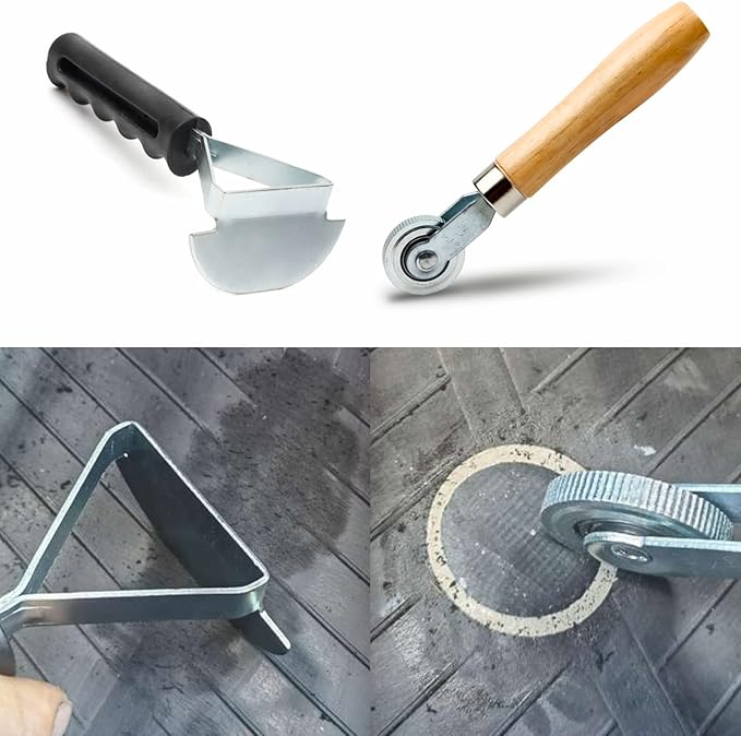 Tire Repair Patch Tools - 42mm Tungsten Steel Buffing Wheel & Tire Patch Roller Scraping Cutter Kit