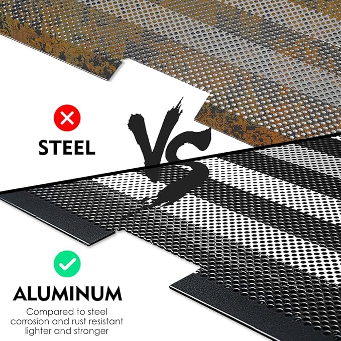 Xprite Aluminum Alloy Grill Insert Mesh with Black & White America U.S Flag Compatible with 2007-2018 Jeep Wrangler JK Stock Grille