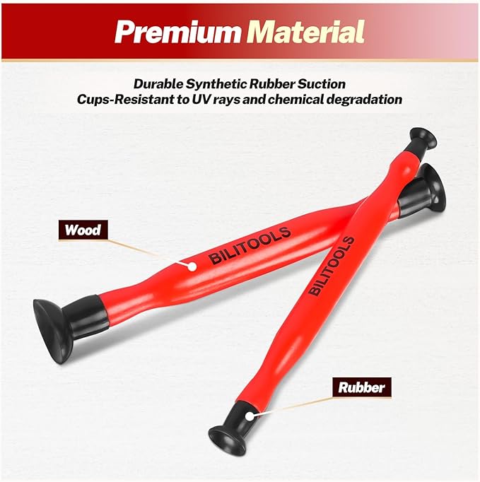 BILITOOLS 2PCS Valve Lapping Kit with 8 Suction Plates 4 Size, Valve Grinding Tool for Engine Maintenance (Red)