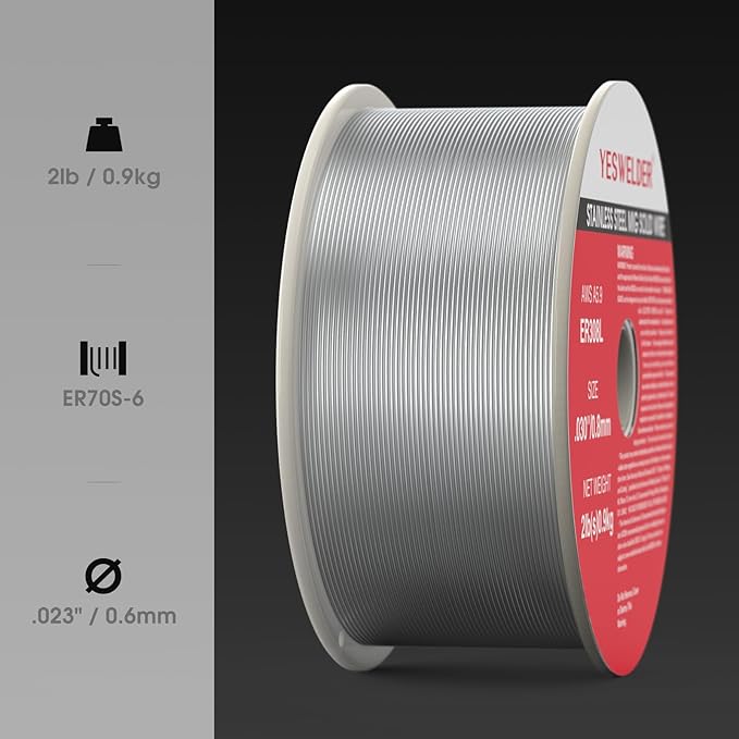 YESWELDER E71T-GS Flux Core Welding Wire, Mild Carbon Steel .030“ 2LB 3Packs, Gasless MIG Wire
