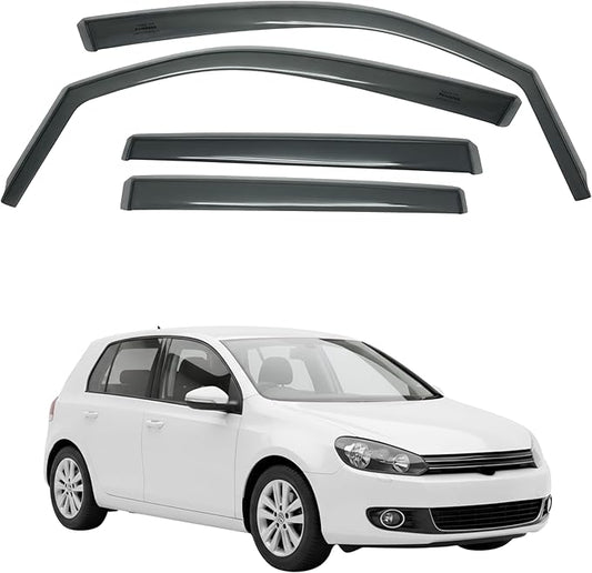 in-Channel Car Window Rain Guard Compatible with VW Golf6 mk6 5-Door fit:2009-2012 4pcs, Taiwan Made Precise & Transparent Car Wind Deflectors No Water Leakage Visors