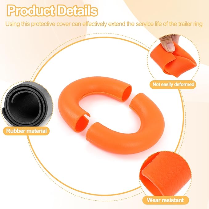 Car Tow Hook Protective Cover Compatible with Ford Ranger 2023-2025 Rubber Front Bumper Tow Ring Pull Ring Protective Case Trailer Pull Ring Trim Cover Exterior Accessories Tow Hook Covers (Orange)