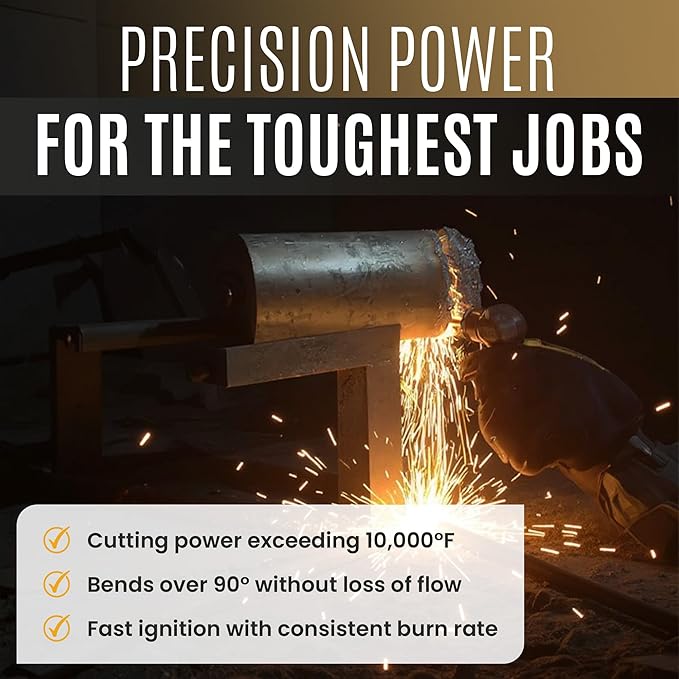 Broco Industrial Prime Cut Exothermic Cutting Rods - For Exothermic Cutting Torch Kit, Industrial-Grade for Metal Cutting, 3/8" x 36", 25 Rods