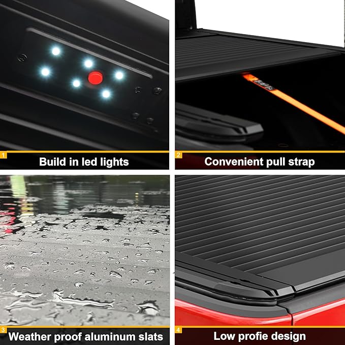 ONINE Low Profile Pull-Lock-Go Retractable Hard Tonneau Cover Custom fit 2015-2026 Ford F150 5.5ft Bed (66"), Dual T-Slot Design Compatible for Roof Racks and Crossbars