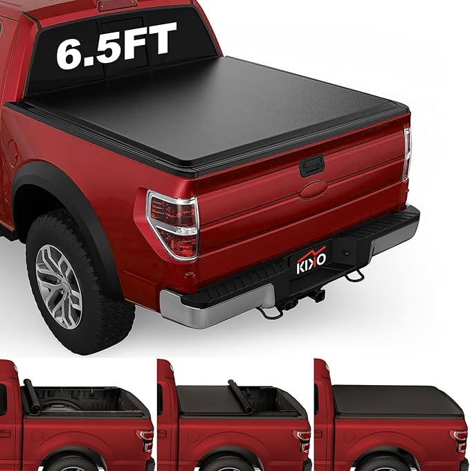 Kikito Vinyl Soft Roll-Up Tonneau Cover Truck Bed for 2004-2014 F150 & 2006-2014 Mark LT 6.5FT/78.8INch