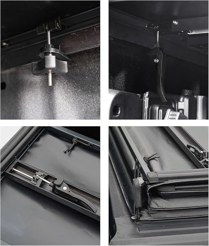 Kikito Vinyl Soft Quad-Fold Truck Tonneau Cover for 2007-2025 Silverado/Sierra 1500 & 2007-2019 Silverado/Sierra 2500HD 3500HD 6.6ft(78.9in) Bed |Not for CarbonPro Bed|